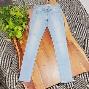 GARAGE Y2K Vintage Low Rise Stretch Denim Jeggings In Light Wash
